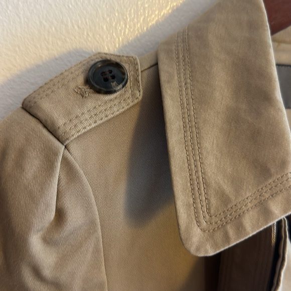 Zara Basic Trench Coat Medium Length Size S - Picture 6 of 7